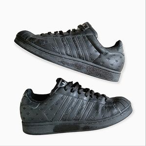 Adidas Trefoil Shell Toe Black Shoes Men's Size 7 Women's 8.5 Superstar Original
